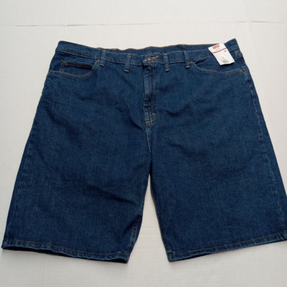 Wrangler Five Star Premium Carpenter Flex Denim Shorts‎ Men's 46 Blue 10" Inseam